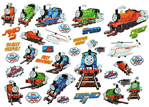 alles-meine.de GmbH 35 TLG. XL Set: Wandtattoo/Sticker - Thomas die kleine Lokomotive - Wandsticker Aufkleber für Kinderzimmer - Zug Lok Eisenbahn - und Seine Freunde Percy..