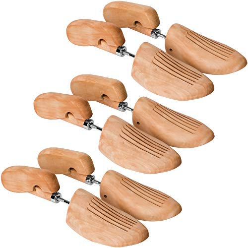TecTake -3 x Hormas para Zapatos Profesional de Madera de Loto, con Tornillo, Extensor, Moldeador, Universal - Varios Tamaños (Type 2)