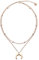 BaubleStar Damen Layered Kette Halbmond Anhänger Rosegold Zarte Mehrreihige Kette mit Mond Anhänger aus Titan nickelfrei Geschenk Schmuck für Frauen Mädchen