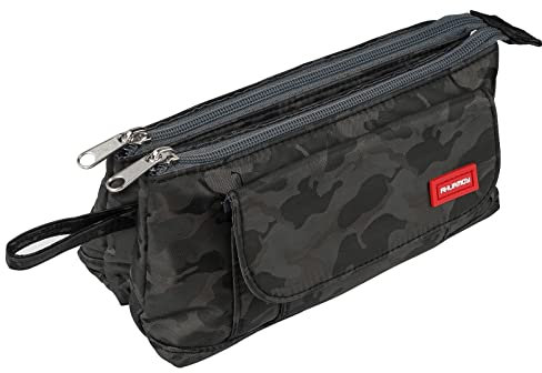 Federmäppchen Kapazität Mäppchen mit 2 Großen Fächern Tasche Bleistift Beutel Halter Stiftetasche Griff Federtasche Stiftemappe Make-up Tasche mit HalterSchreibwaren Veranstalter für Schule(Tarnung)