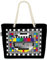 VOID XXL Strandtasche Testbild Shopper Tasche 58x38x16cm 23L Beach Bag, Kissen Farbe:Blau