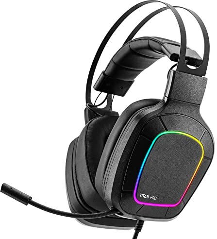 NITHO TITAN PRO Cuffie Gaming per PC/PS4/PS5, Cuffie da Gioco con Surround Sound 7.1, Driver da 50mm, Jack USB 3.5 mm, Microfono Cardioide - Nero