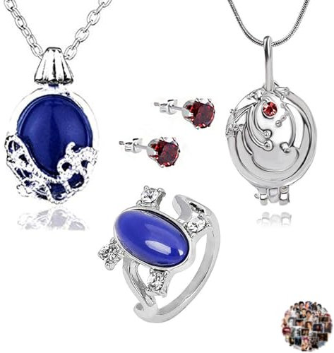 YouU Vampire Diaries Sticker Elena Gilbert Opening Vervain Locket Pendant Necklace Daywalking Katherine Necklace Blue Diamond Ring Red Diamond Stud Earrings 25 pcs