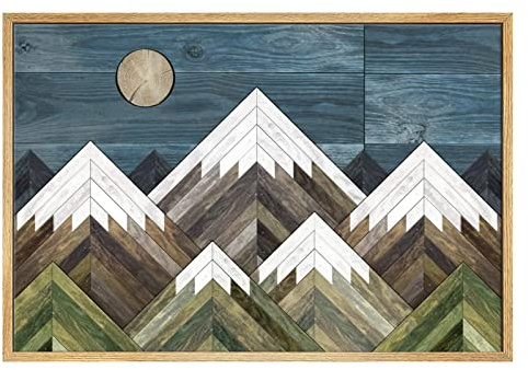 FUFRE - Quadro decorativo da parete in legno, decorazione artistica in legno di Montagna, pittura decorativa da parete per ufficio a casa