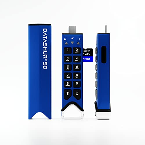 2 CONFEZIONI iStorage datAshur SD 128GB di unità flash USB crittografate con schede microSD iStorage rimovibili | Licenza KeyWriter inclusa per backup sicuri e adattatore Type-C-A GRATUITO