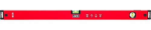 4K5 Wasserwaage GE 80, 80 cm | 2 Libellen, Vergrößerungslinse, Rutschstopper, Stoßdämpfende Endkappen, Messgenauigkeit <0,5 mm/m