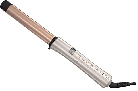 REMINGTON Shine Therapy Argan Oil & Keratin Infused 1 Inch Straight Barrel Curling Wand for Loose Waves, Includes Heat Glove