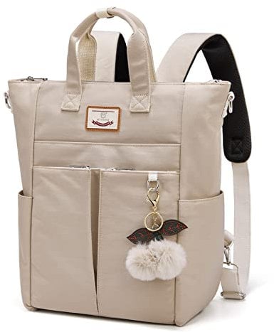 Myhozee Rucksack Damen - 3 in 1 Laptop Rucksack mit 15.6 Zoll Laptopfach Groß Wasserdicht Handtasche Umhängetasche Schultasche Nylon Backpack Arbeitstasche Für Universität Reisen Arbeit Business, Grau
