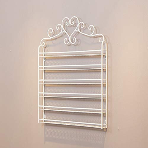 XD Designs Storage Rack. Wall-Mounted Metal Nail Polish Display Rack Storage Box, Large-Capacity 6-Layer Nail Polish Bottle Storage Display Rack, Perfume/Lipstick, for Nail Salon Shop/White