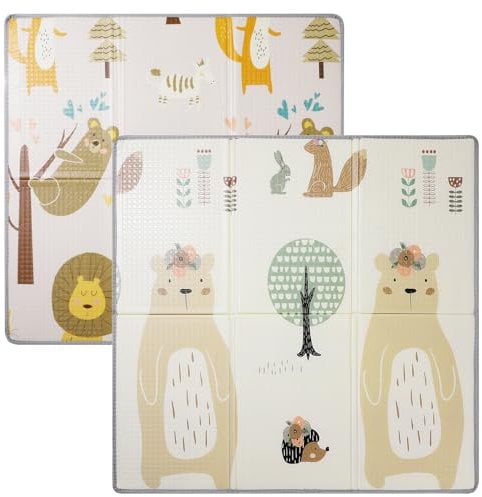 HB.YE Spielmatte baby Teppich Babymatte faltbarer Spieldecke Krabbelmatte baby Bodenmatte XPE rutschfest Material, Tragbar für Innen- oder Außenbereich, 120 x 120 x 1cm