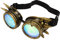 VBESTLIFE Kaleidoskop-Rave-Brille,Halloween-Kaleidoskop-Rave-Brille, Regenbogen-Kristalllinsen, Verstellbare Trippige Psychedelische Steampunk-Brille (Bronze)