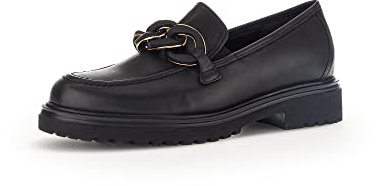 Gabor Damen Slipper, Frauen Slip On,Wechselfußbett,Komfortable Mehrweite (H),Slides,Schlupfschuhe,Loafer,schwarz(Uni+Blush),38 EU / 5 UK