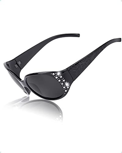 SIPHEW Polarisierte Sonnenbrille Damen Übergroße klassische Brille mit 400 UV-Schutz
