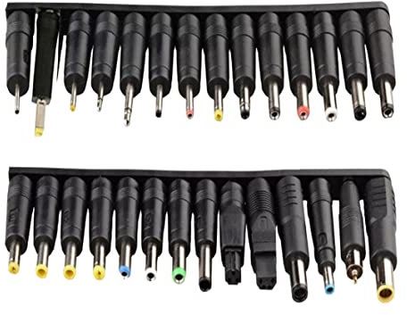 GERUI 28-teiliger x Universal-Netzteil 5.5x2.1mm AC DC Stecker Kit DC Stecker passend für Notebook, Computer und Audio, TV, etc