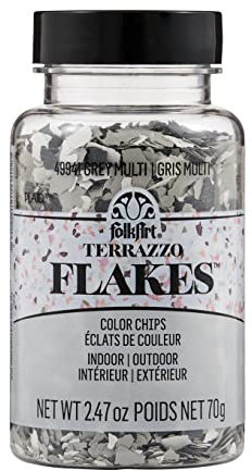 FolkArt, Graue Multi, 70 g, Terrazzo-Flocken, dekorative matte Farbchips für DIY Innen- und Außenbereich, Kunst- und Bastelprojekte, 49941