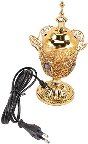 HOMSFOU Ornament Wohnkultur Antiker Elektrischer Bakhoor-Brenner Elektrischer Weihrauchbrenner Für Zuhause Büro Yoga Spa Eu-Stecker Haushaltsdekoration Vintage-