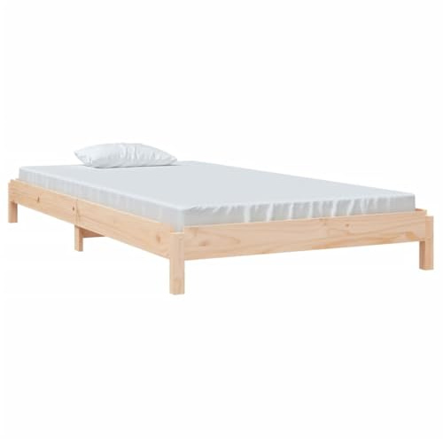 vidaXL Stapelbett Holzbett Massivholzbett Einzelbett Bett Bettgestell Bettrahmen Schlafzimmerbett Schlafzimmermöbel 100x200cm Massivholz Kiefer
