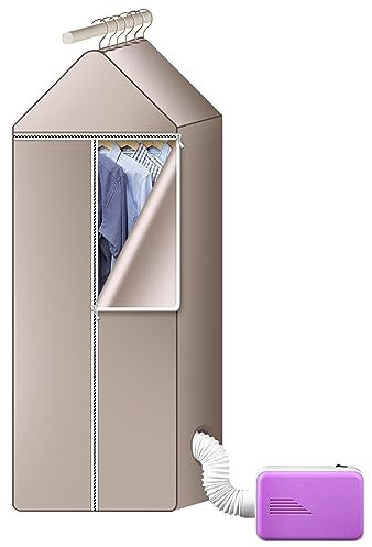 CEIEVER Sèche-linge électrique portable - Petit sèche-linge 230 V 600 W - Support d'intérieur à air chaud pour appartement, maison, voyages (doré)