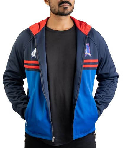 JACKETREE Ted Track Jacket, Jason Sudekis Sports Ted Jacket, Football Coach Blue Jacket for Men, Blau, L