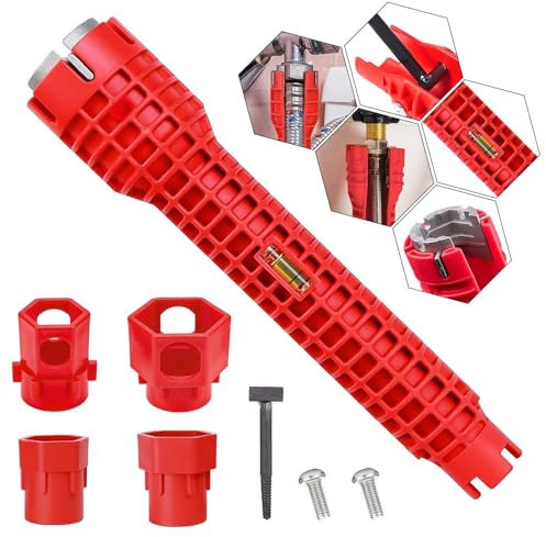 Riisoyu Llave de Lavabo, 7 en 1 Llave Multifuncional de Grifo Fregadero Llave de Tubo de Agua Plastico Llave Inglesa para Instalador de Grifos Lavamanos, Llave de fregadero para Inodoro,Baño,Cocina