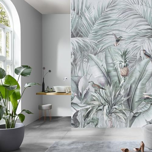 Newroom Vliestapete [ 2,7 x 1,5m ] großzügiges Motiv - kein wiederkehrendes Muster - nahtlos große Flächen möglich - Tapete Dschungel Palmen Blätter Made in Germany