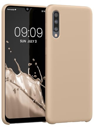 kwmobile Hülle kompatibel mit Samsung Galaxy A50 Hülle - Silikon Handy Case - Handyhülle weiche Oberfläche - kabelloses Laden - Perlmutt