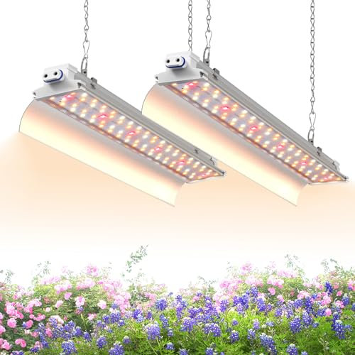 SpeePlant LED-Wachstumslichter für Zimmerpflanzen, Vollspektrum, 660 nm, hängendes Wachstumslicht, 3600 K, LED-Pflanzen-Lichter für Zimmerpflanzen, Wachstumslampe mit Reflektoren, 36 W (2 × 18 W), 2