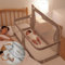 3 in 1 Beistellbett Baby, 120x50cm, Babywiege, Kinderbett Babybett Kinderreisebett Stubenwagen Baby beistellbett Baby boxspringbett,mit Moskitonetz,der auf das Bett gestellt Werden kann ( Color : Crea