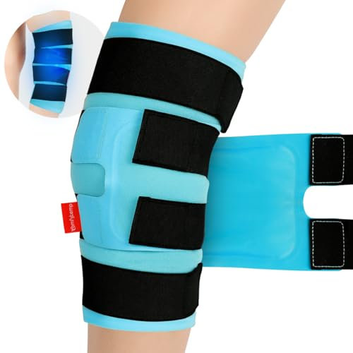 Comfytemp XXL Knee Ice Pack Wrap Around Entire Knee, Large Ice Pack for Knee Pain Relief, Reusable Hot Cold Gel Pack for Sports Injuries, Cold Compress for Knee Replacement Surgery, Swelling, ACL