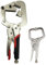 MacWork 10-Inch Welding Pipe Plier Clamp, Fast Release, C-Clamp Locking with Large V-Pads, with 5-Inch Mini C-Clamp Locking Plier