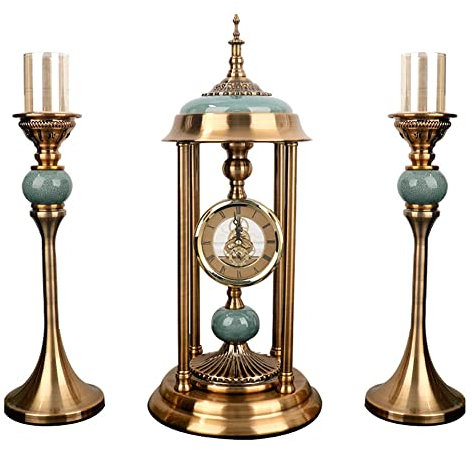 LUOYAOB Vintage Kaminuhr Vintage-Manteluhr, Retro-Ticket-Kamin-Schreibtischuhr, heimliche dekorative stille Tischuhren for Schlafzimmer Wohnzimmer im Innenraum rustikaler Bauernhausdekoration