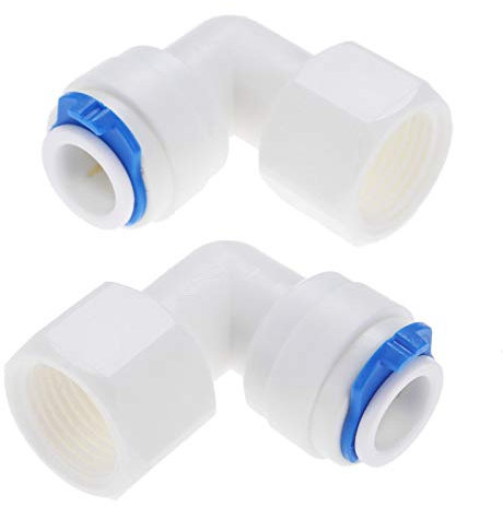 XINCXIN Schlauchanschluss, Gartenschlauch-Schnellanschluss, 2 Stück, Wasseranschluss-Winkel 3/8 Zoll, Schlauch 3/8 Zoll Innengewinde, Kunststoffrohr, Schnell-Osmose-Anschluss