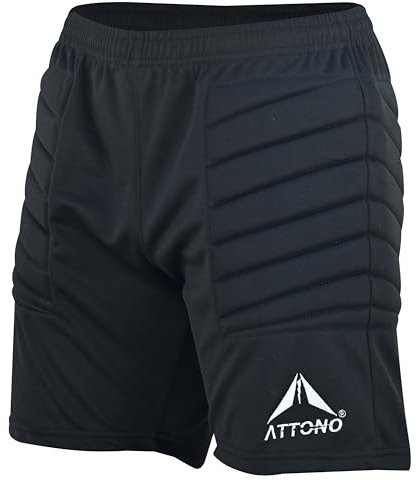 ATTONO Kinder Kurze Torwarthose Torwart Fußball Hose gepolstert an der Hüfte - 140