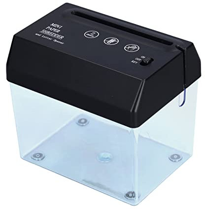 Aktenvernichter Klein, Papierschredder für 2 Blätter A6 Papier oder 1 Blatt A4 Klapppapier USB Elektrisch Streifenschnitt Papier Shredder Papierschneidemaschine, für Büro Haus