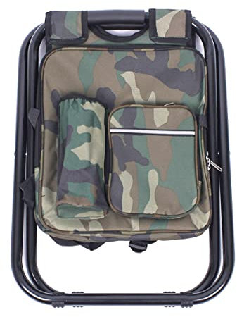 Lawnrden Outdoor -Klappstuhl Rucksack Kühler Stuhl Stuhl tragbares Leichtgewicht für Camping -Wanderpicknick -Fischerei Camouflage, Klappstuhl im Freien