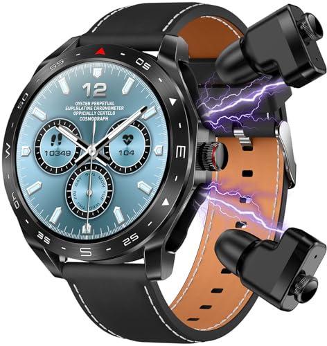 Hipipooo T95 Reloj Inteligente con Auriculares, Pantalla de 1.52 Pulgadas, rastreador de Fitness, frecuencia cardíaca y Monitor de sueño, rastreador de Fitness TWS Music Watch for Men Women
