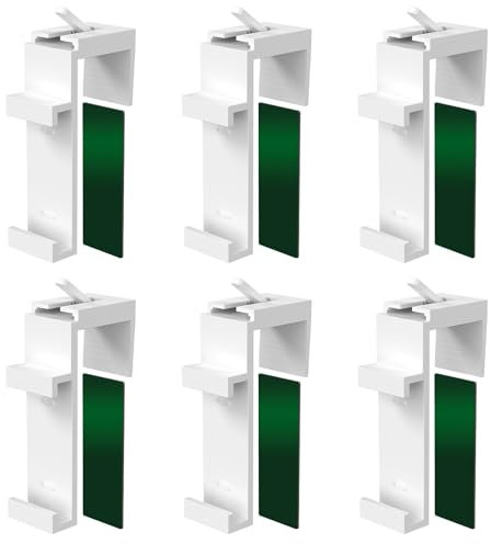 6 Pezzi Supporti a Morsetto per Doppio Klemmfix,Supporti per tende a rullo,Pezzo di Ricambio per Appendere, Fissare a finestre in PVC o Legno, Ante, doppia, duo, 1,5-2,2 cm