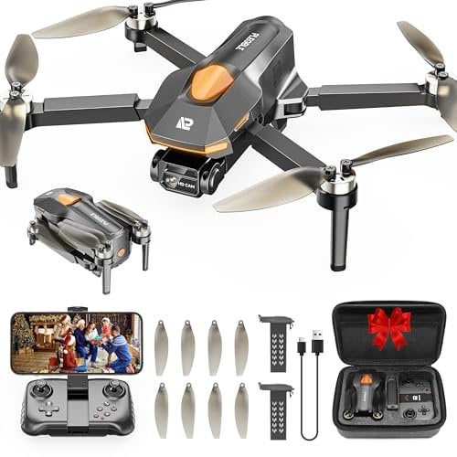 PLEGBLE Drone con Cámara para Niños y Adultos, Motor sin Escobillas, Mini Dron FPV RC con WiFi, Vuelo Acrobático 3D, Modo sin Cabeza, Trayectoria de Vuelo, Juguete y Regalo para Principiantes y Niños