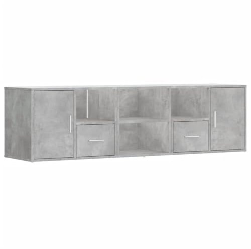 vidaXL Eckregal, Eckschrank 2 Montagemöglichkeiten, Schrank mit Stauraum, Aufbewahrungsschrank Vitrine für Wohnzimmer, Betongrau Holzwerkstoff