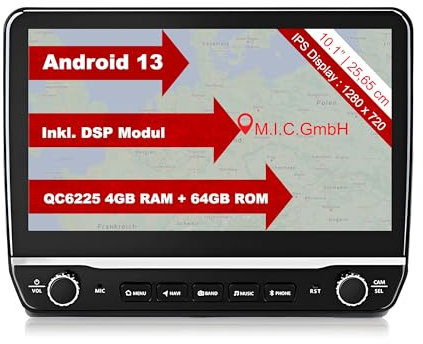 M.I.C.1192 Android 13 Autoradio mit navi Qualcomm Snapdragon 6225 4G+64G: 4G SIM DSP BT5.1 WLAN 10.1 Bildschirm USB sd GPS Ersatz für FIAT Ducato Peugeot Boxer Citroen Jumper 2006-2024