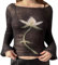 YILEEGOO Women's Floral Print Knitted Tops Long Sleeve Boat Neck Slim Fit T-Shirts Sheer Sexy Knit Sweaters (Black White Flower, S)