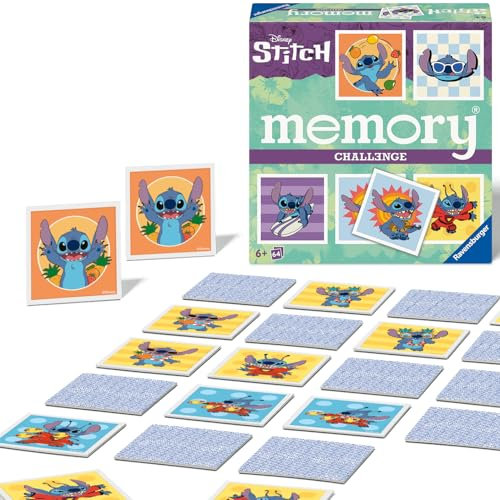 Ravensburger 24697 - Challenge Memory Disney Stitch, EIN herausforderndes Memory für 2-8 Stitch-Fans ab 6 Jahren