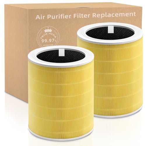 Amboseli 2 Packs Core 600S Pet Replacement Filter Compatible with LEVOIT Core 600S Air Purifier, 3-in-1 H13 True HEPA Filter, High-Efficiency Activated Carbon, Compared to Part #Core 600S-RF (Yellow)