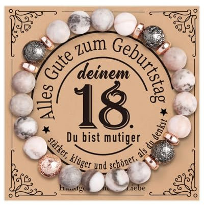 CoCoCherry 18. Geburtstag Mädchen - Mädchen Armband, Geschenk 18 Geburtstag, Geburtstag 18 Jahre Tochter, Geburtstagsgeschenk für Frauen, Geeignet als Geschenk für Tochter Nichte Enkelin