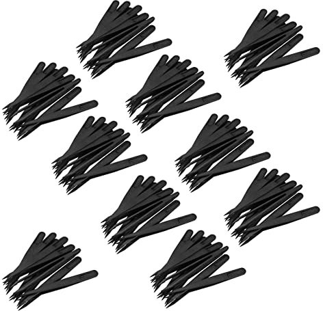 Giwnhvx 100 Pcs En Plastique Noir Pointe Tête Anti Statique Pince à épiler 12 cm Longueur