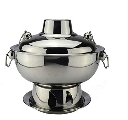 Hot Pot in Acciaio Inox, fonduta Cinese, Agnello, pentola Calda Cinese, Carbone, Picnic all'aperto, pentola Calda