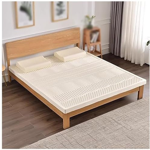 Hochwertige Matratzenauflage Aus Naturlatex, Bezug Aus Bio-Baumwolle, Ohne Memory-Schaum-Chemikalien, Lindert Schulter- Und Rückenschmerzen,TwinX76X80X4in