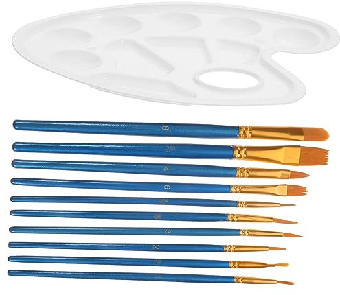 DOITOOL 1 Satz Pinsel Draht Runde Lackpalette Bausatz Farbe für Leinwandmalerei Markierungen Volk acrylbilder bürste Reinigung zeichnen stifte malerbedarf Zeichnung malen Holz Blue