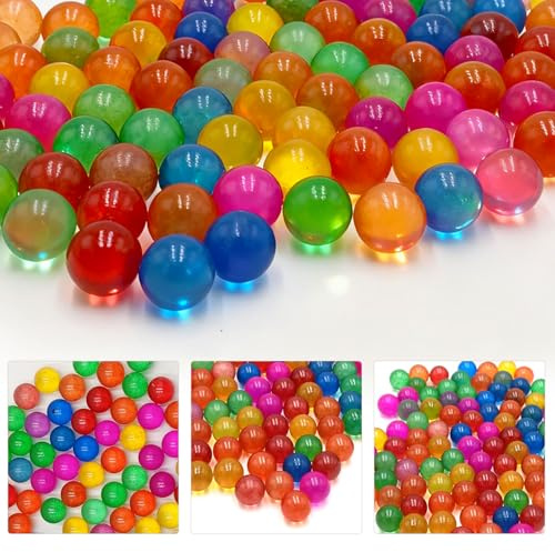 Jiahuade 100 Stück Murmeln Bunt Glasmurmeln,16mm Murmeln Glas Erwachsener,Murmelspiel Deko,Glas Deko Spielzeug,Transparent Handgefertigte Glasmurmeln,Murmelspiel Bunt