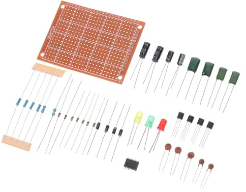 KONTONTY Basic Electronics Construction Kit for Beginners with Breadboard and Soldering Practice Components Interactive DIY Wiring Harness for Electrical Skill Development and Electronic